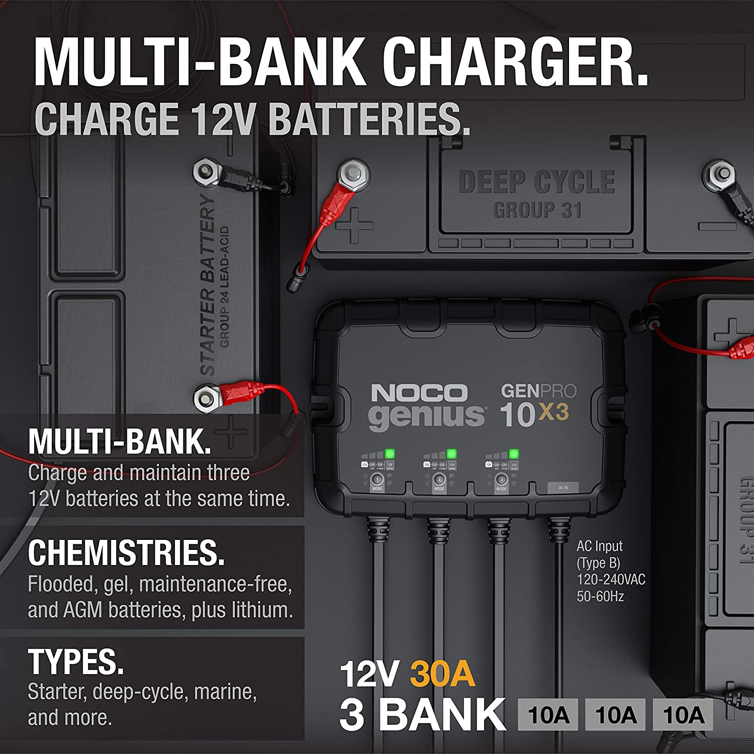 Noco Genius GENPRO10X3 Battery Charger