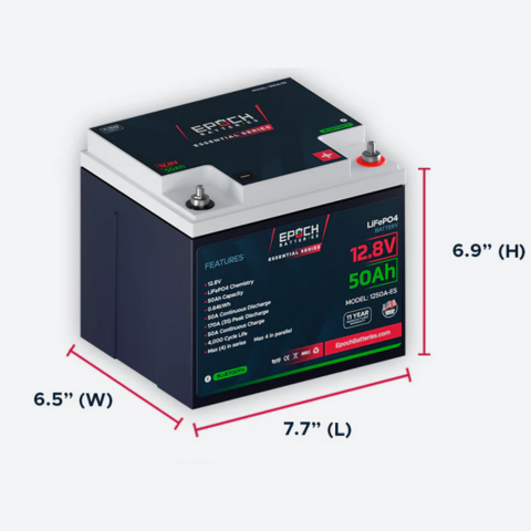 Epoch 12v50Ah Essential Series Lithium Battery