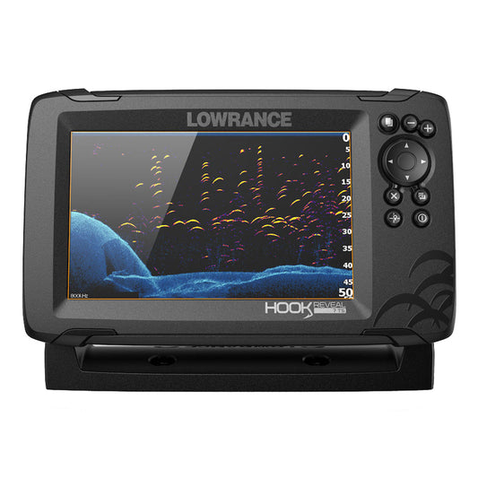 Lowrance HOOK Reveal 7 Combo w/TripleShot Transom Mount  C-MAP Contour+ Card [000-15853-001]