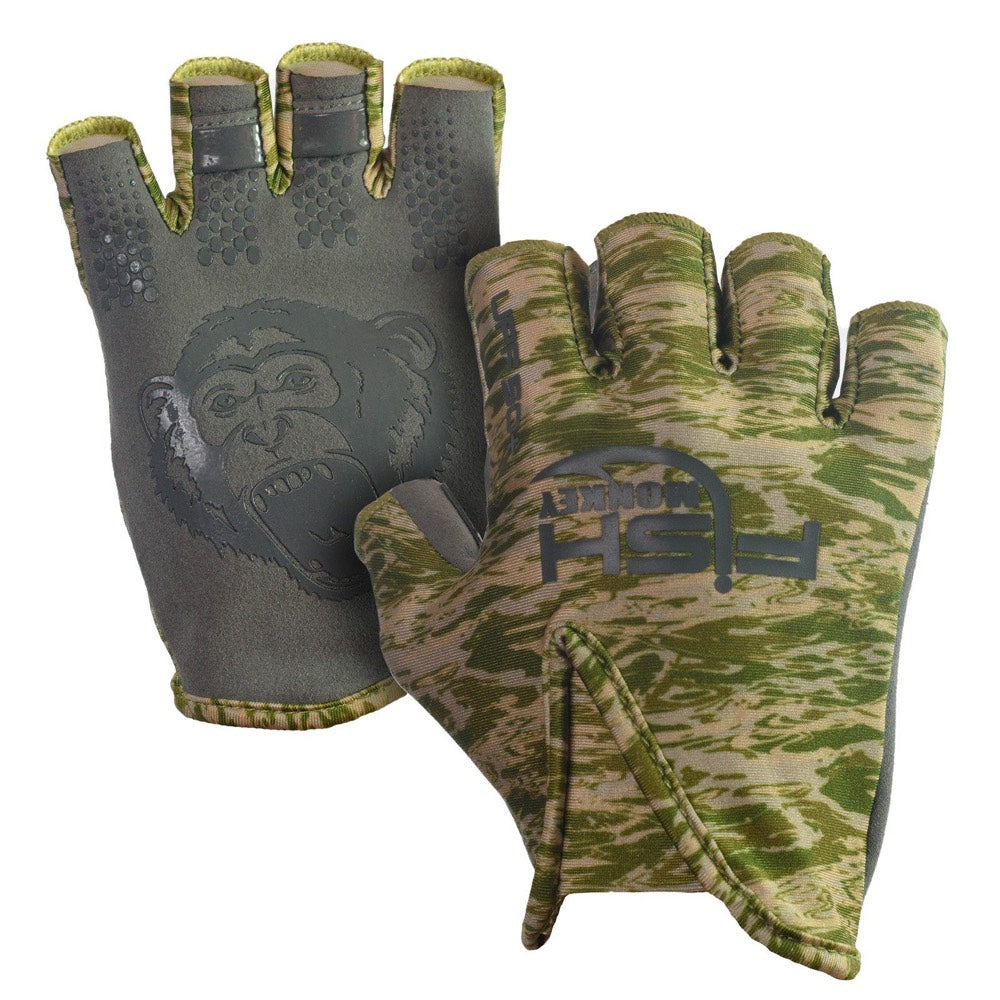 Fish Monkey Stubby Guide Sun Gloves-Camo